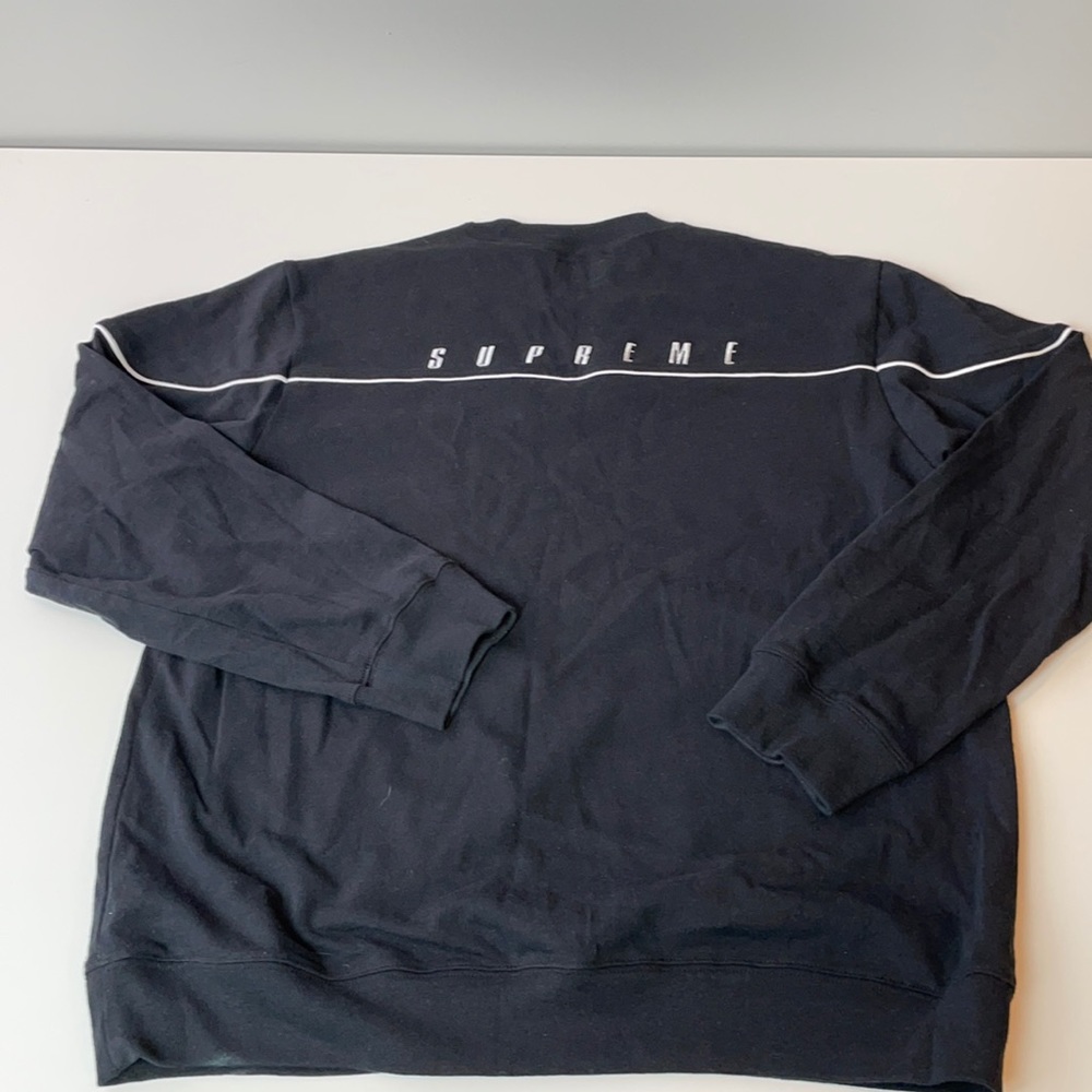 Supreme Black and White Crew Sweater